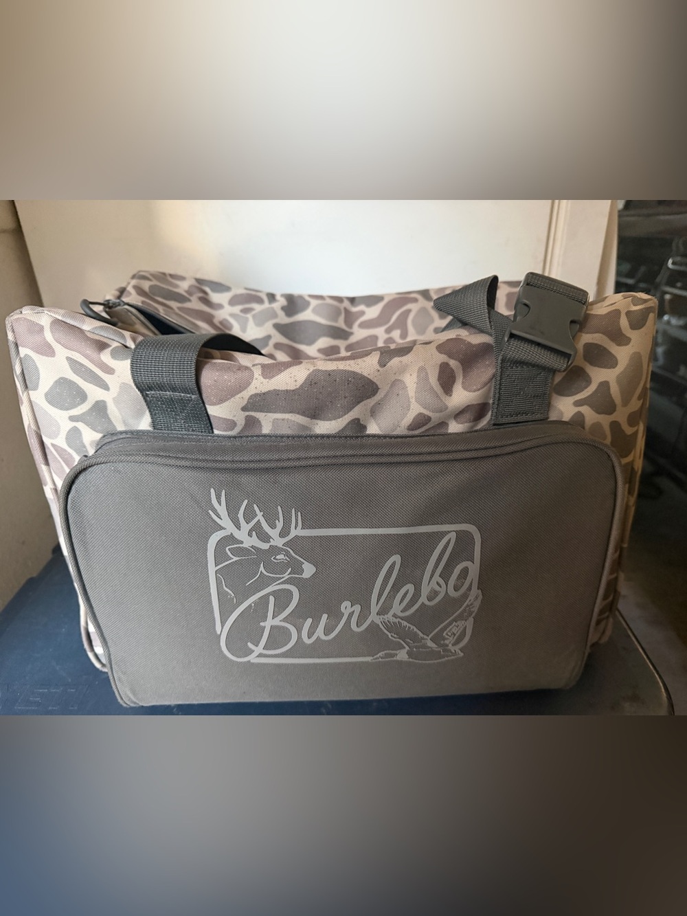 Burlebo Camo cooler Bag in Taupe and Gray